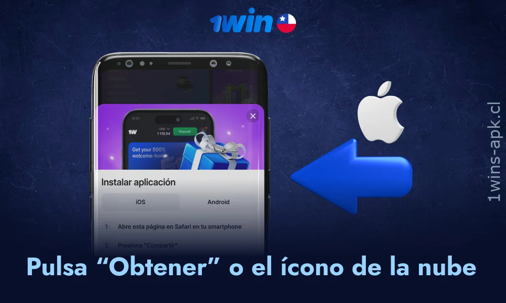 Haz clic en Obtener o el símbolo de nube