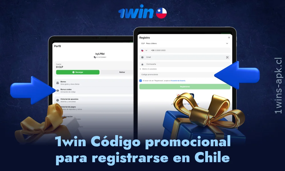 Los jugadores chilenos tienen la posibilidad de ingresar un código promocional de 1win para recibir bonos adicionales