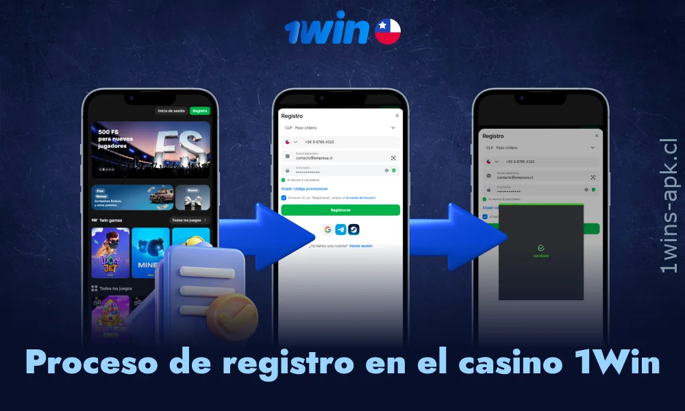 Instrucción paso a paso para los jugadores de Chile sobre el registro en el casino 1win